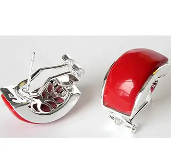 

Hot Sell BEAUTIFUL NEW 925 SILVER RED CORAL STUD EARRINGS 13X20MM