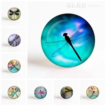 5 шт./лот 25 мм круглый стеклянный кабошон Стрекоза DIY камея с фотографией Кабошон Установка принадлежности для ювелирных изделий Аксессуары