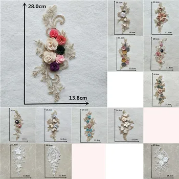 

New arrive Lace Floral Embroidered Neckline Lace Collar Sewing for Clothing DIY Trim Applique Fabric Clothing Decorate Accessory