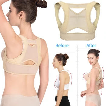

Women Brace Chest Support Belt Back Shoulder Posture Correction Adjustable Invisible Body Shaper Corrector