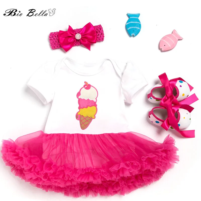 Одежда Платье принцессы для маленьких девочек Милый наряд первого дня рождения