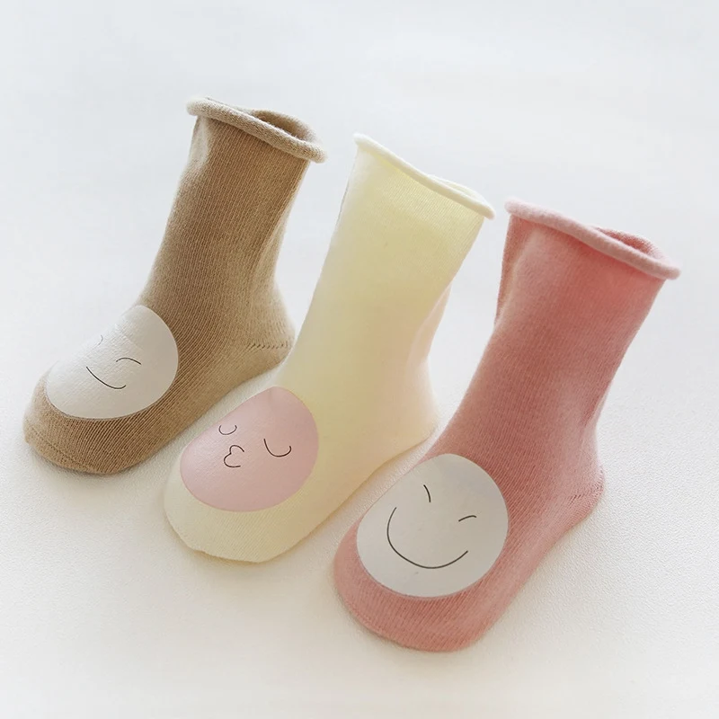 3 шт., высокие носки для малышей Детские вязаные дышащие хлопковые носки с рисунком нескользящие носки для новорожденных осенне-зимняя одежда для малышей - Цвет: 8