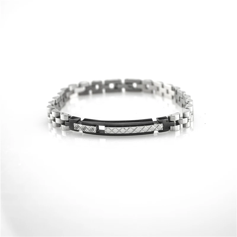 

Simple CNC Inlaid Cubic Zirconia Jewelry Watch Armband Pulseras Birthday Gifts Trendy Stainless Steel Chain Bracelet for Women