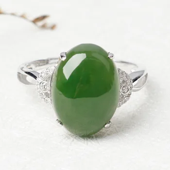 

hetian jade ring atmosphere 10 mm egg noodle jasper breadwinners female restoring ancient ways ring green jade