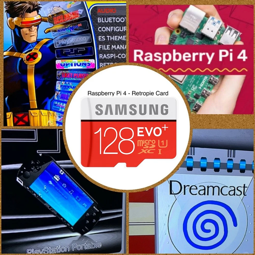 SD карта RetroPie 128 ГБ для Raspberry Pi 4 10000 + игры 45 эмуляторы предварительно загруженные Diy
