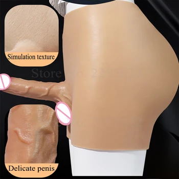 New Super Soft Realistic Dildo Wear Pants Masturbation Device, Lesbian Strapon Real Penis G Spot Stimulator Sex Toys For Woman