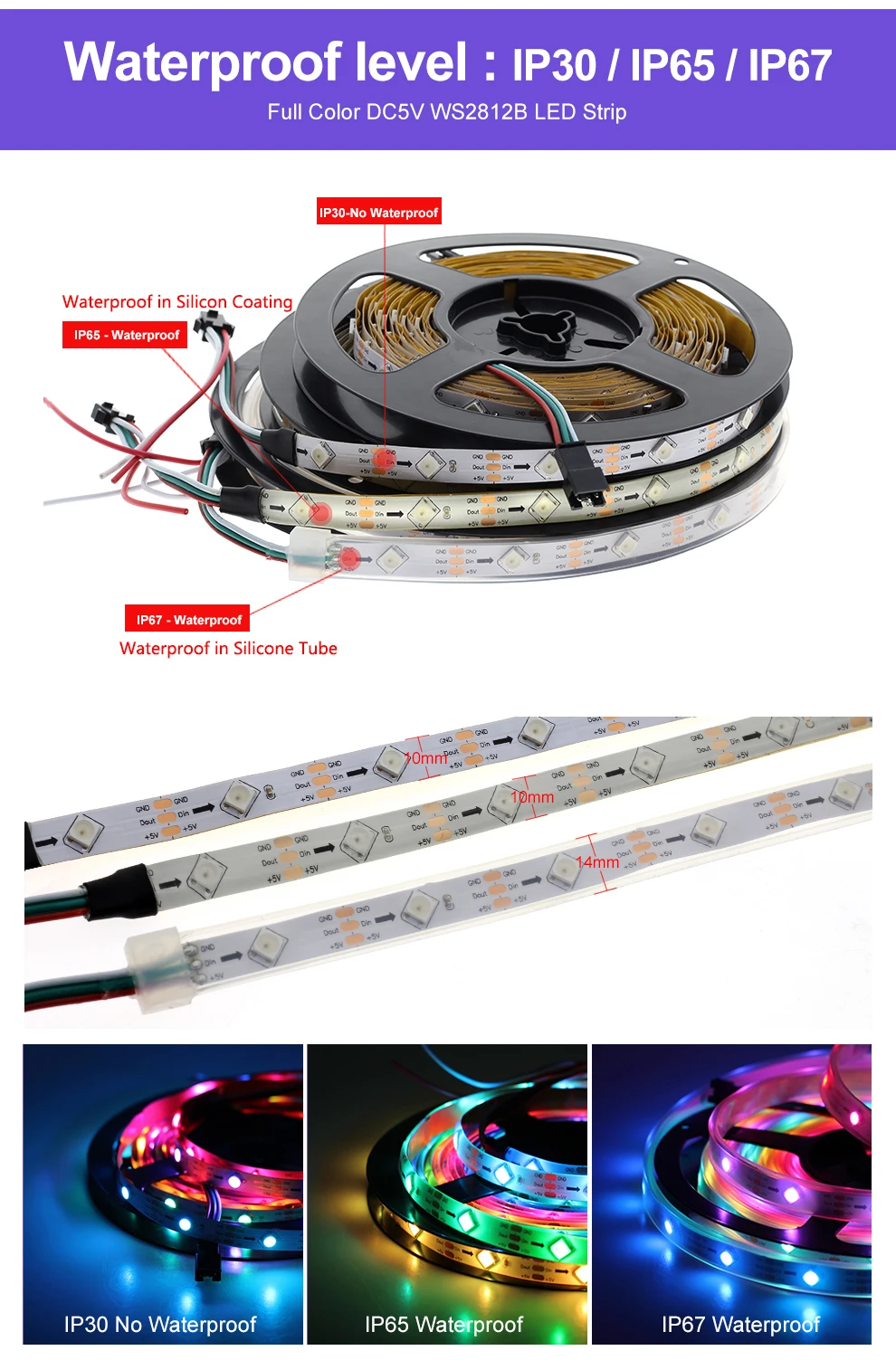 Новые поступления WS2812B Светодиодные ленты DC5V чип угол 45 градусов полноцветный RGB съемный Smart Pixel управление светодиодные ленты 5 м/лот