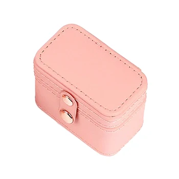 

Small Jewelry Box PU Leather Display Case Earrings Cufflinks Portable Box