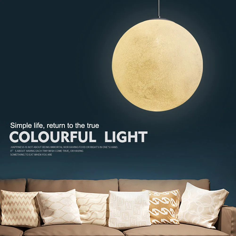 

'The Best' Moon Pendant Lamp 3D Printing Ceiling Light Lamp 220V 50000H LED Bulb Bedroom Dining Room 889