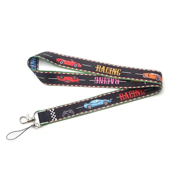 

20pcs/lot Racing Car Lanyard Car Key Hang Rope ID Card Badge Holders Mobile Phone Customizable Neck Straps AT1422