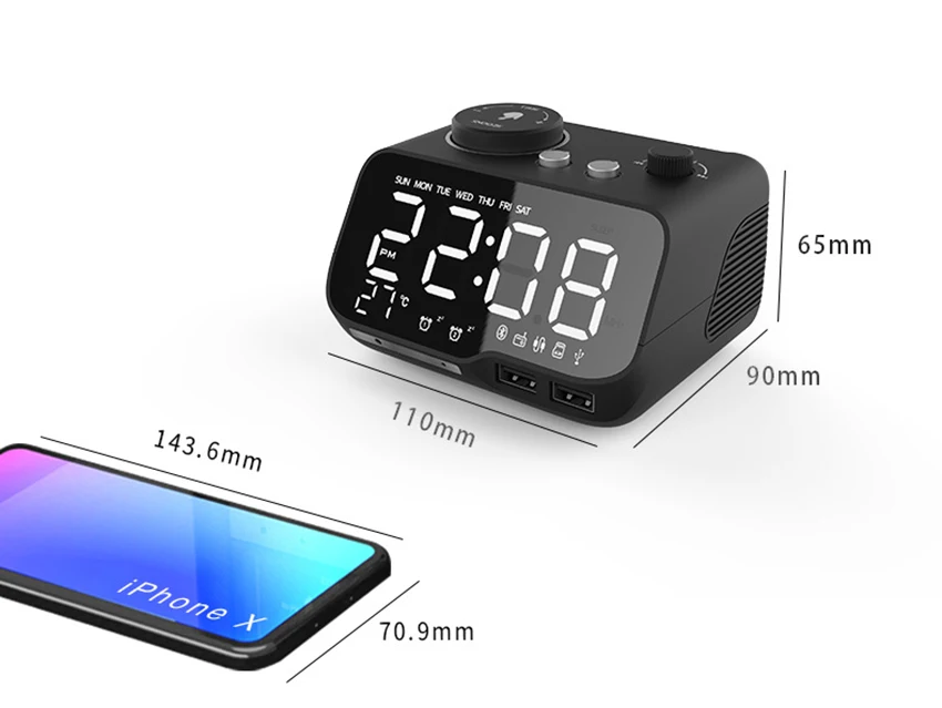 Alarm clock speaker on desk setup