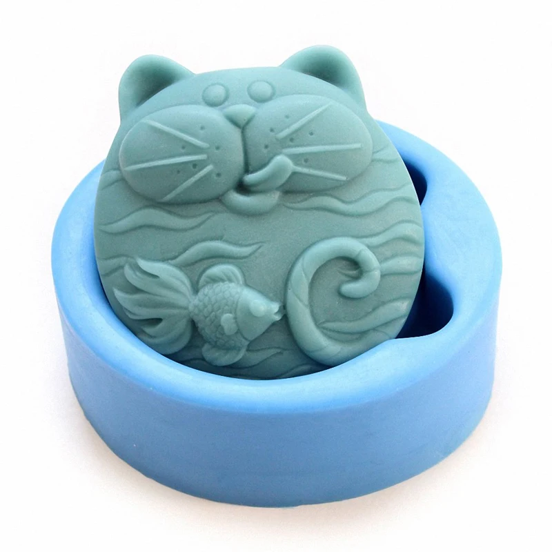Candle Mold Cat-Fish-Craft Handmade DIY New 3D Art Non-Stick