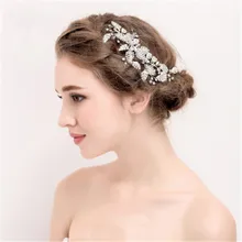 Свадебный головной убор ручной работы, свадебные ювелирные аксессуары, свадебные гребни для волос для невесты, Модный с кристаллами, со стразами ювелирные Заколки