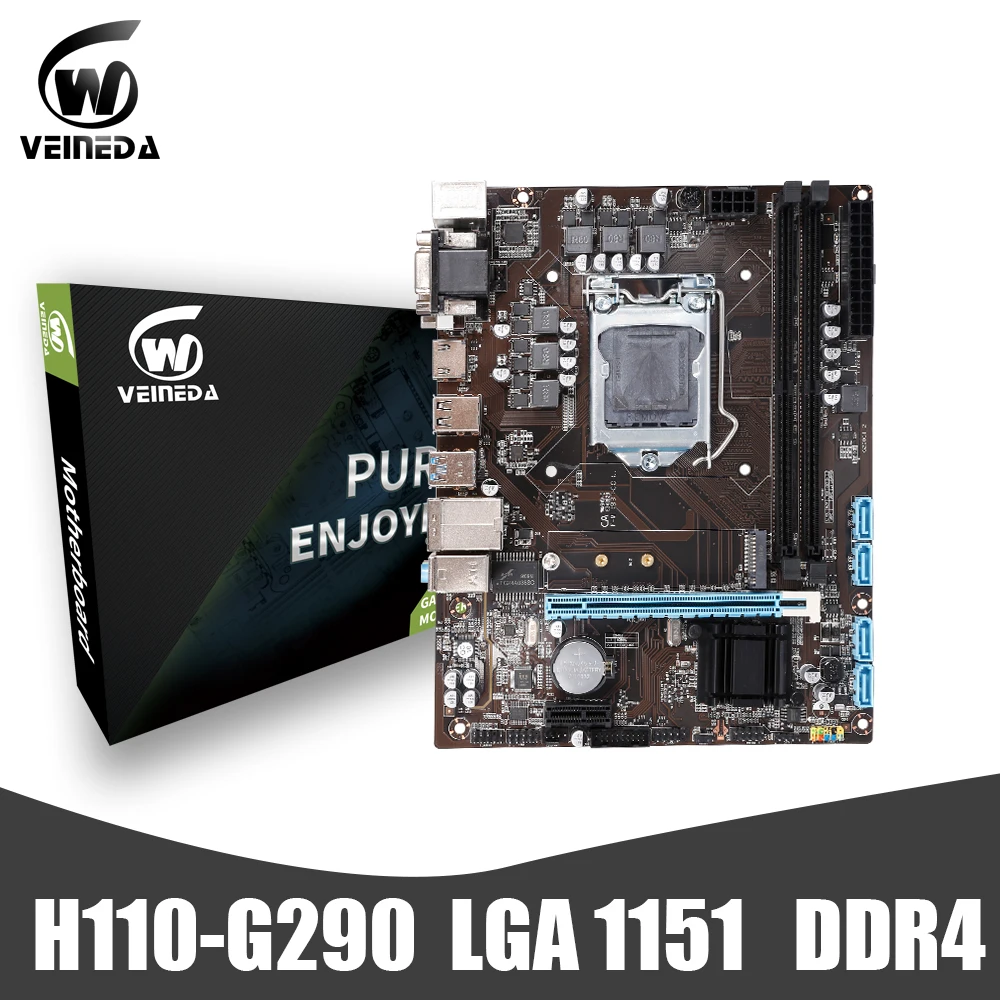 Материнская плата VEINEDA для настольного ПК материнская ddr4 H110 G290 LGA 1151 2xDDR4 MAX 32 ГБ PCI-E