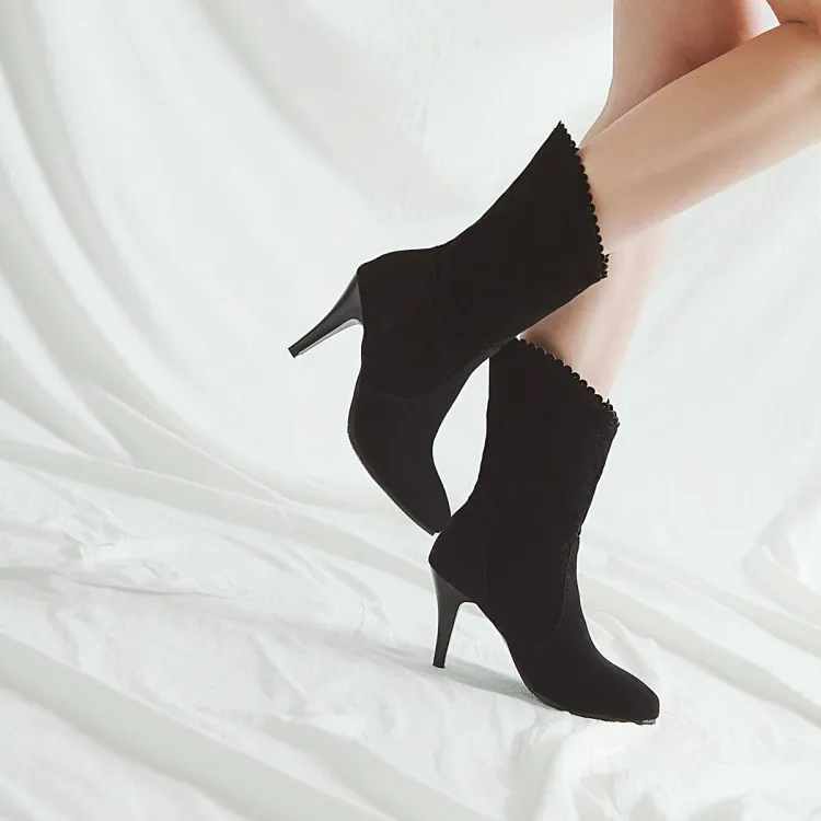 

Big Size 9 10 11-13 boots women shoes ankle boots for women ladies boots shoes woman winter Lace sleeve round head