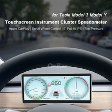 Onkar Digitale Lcd-scherm Voor Tesla Model 3 Y Head-Up Display Snelheidsmeter Dashboard Instrument Hud Carplay 1920*720 Android Auto