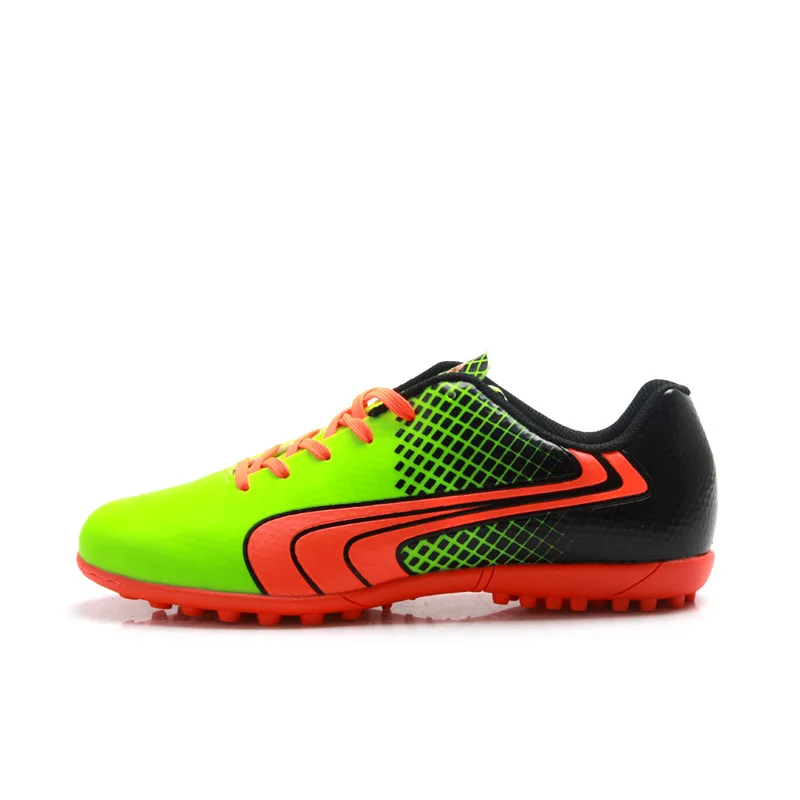 S76520 Fluo Green TIEBAO/Мужская футбольная обувь; резиновая подошва; Chuteira Futebol; 3D ПВХ; футбольные бутсы; спортивная обувь для тренировок; футбольная обувь; защита лодыжки - Цвет: S76520 Fluo Green