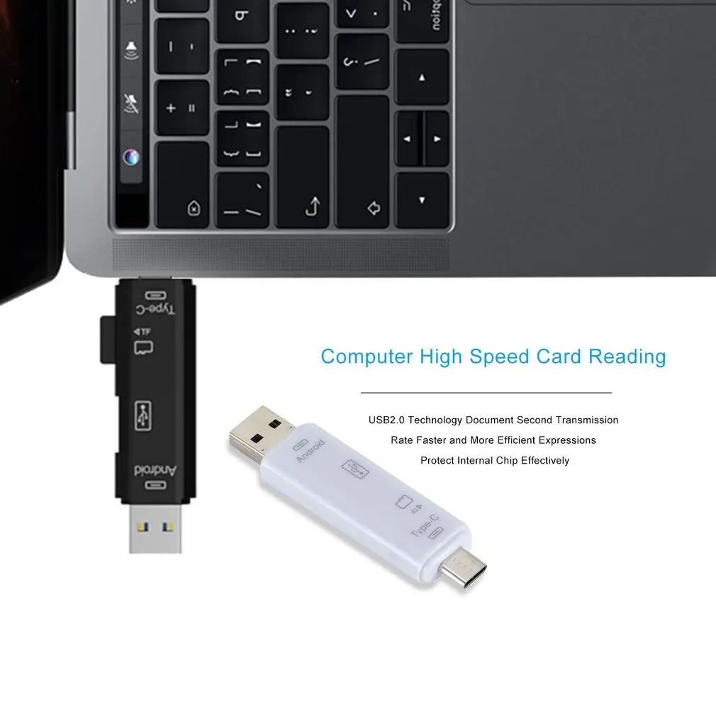 5 in 1 USB 3.0 Type C / USB / Micro USB SD TF Memory Card Reader OTG Adapter Connector High Speed Memory Card Reader