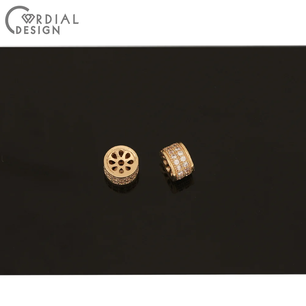 Cordial Design 40Pcs 6*10MM Jewelry Accessories/Hand Made/CZ Spacers/Cylinder Shape/Charms For Bracelets/DIY Earring Findings - cordial