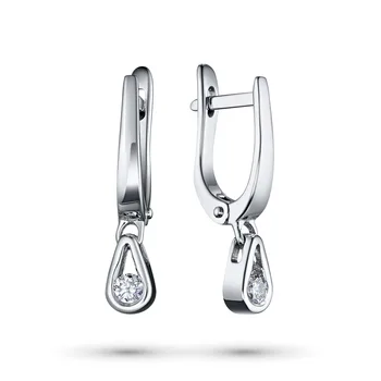 

Earrings in white gold with a diamond