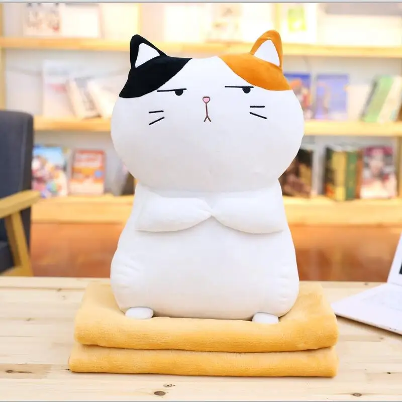 Super Soft Cat Dog with Blanket Sleeping Baby Soft Lovely Stuffed Animal Pillow Kids Gift for Girl Plush Doll Toy