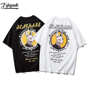 

FOJAGANTO Men Cool Cat Print T Shirts Hip Hop Casual Street T Shirt Fashion Short Sleeve Tees Male Tops