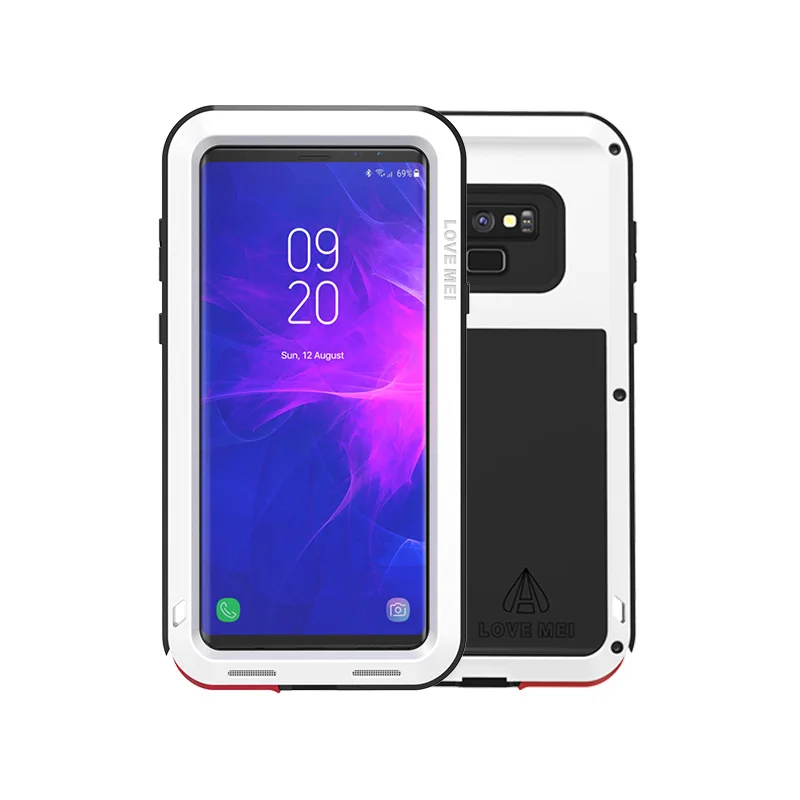 LOVE MEI металлический защитный чехол для samsung Galaxy Note 9 Note9 SM-N960F алюминиевый мощный противоударный грязеотталкивающий чехол из ТПУ+ металл - Color: White