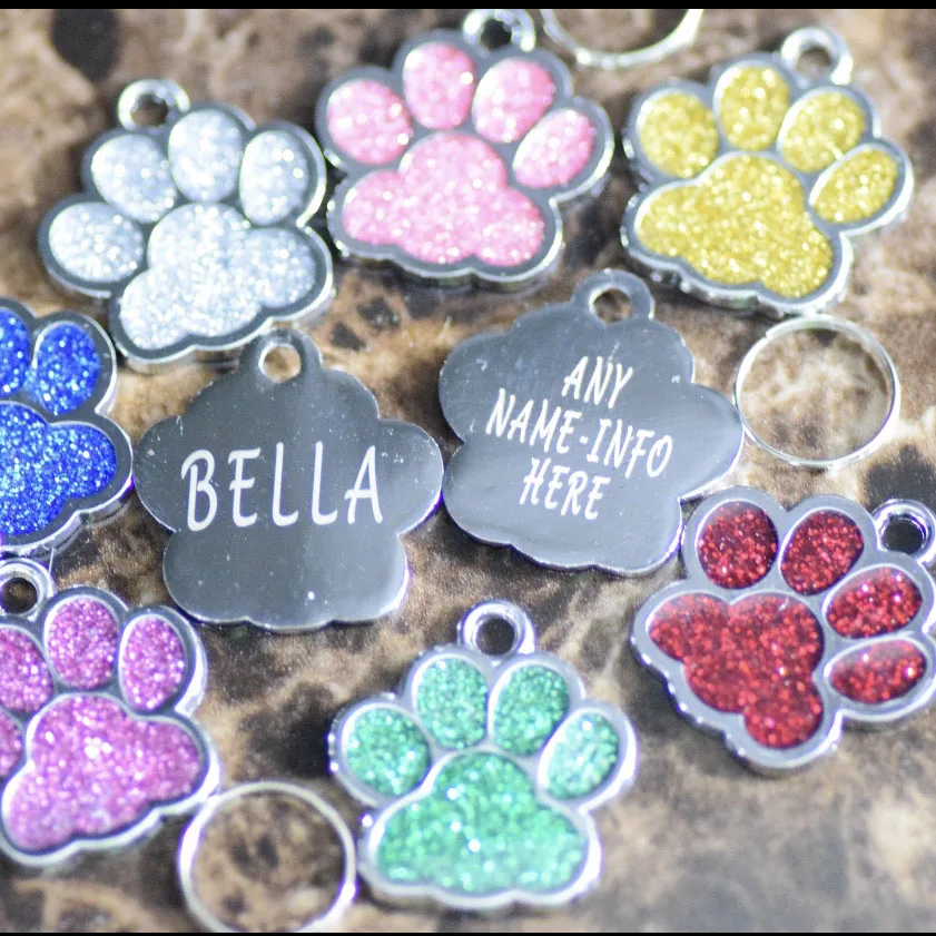 Etiqueta de identificación perro personalizada grabado Metal Gato etiquetas nombres | Дом и сад