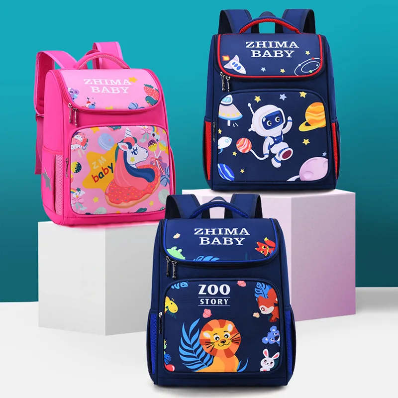 

Astronaut School Bag Children Backpack Boys Girls School Backpack Cartoon Series Student Unicorn Lion Printing Offload Backpacks