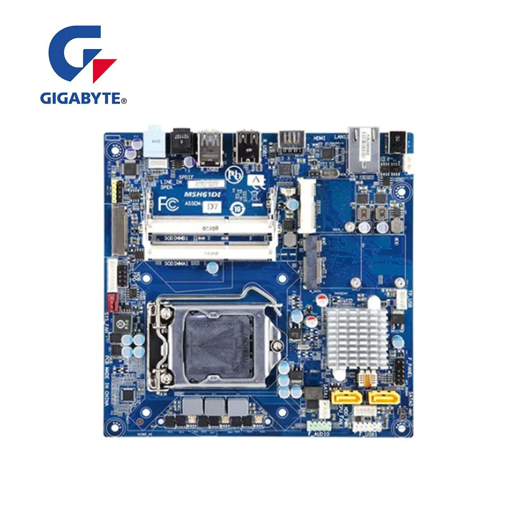 Оригинальная б/у материнская плата для Gigabyte 10 17 х17 HTPC MSH61DI H61 Socket LGA 1155 DDR3l 1 35 V в