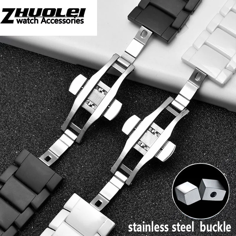 Beste Hoge kwaliteit Keramische horlogeband voor AR1507 AR1508 AR1508 Samsung Galaxy horloge S3 gear 46mm horloge armband bandjes 22mm