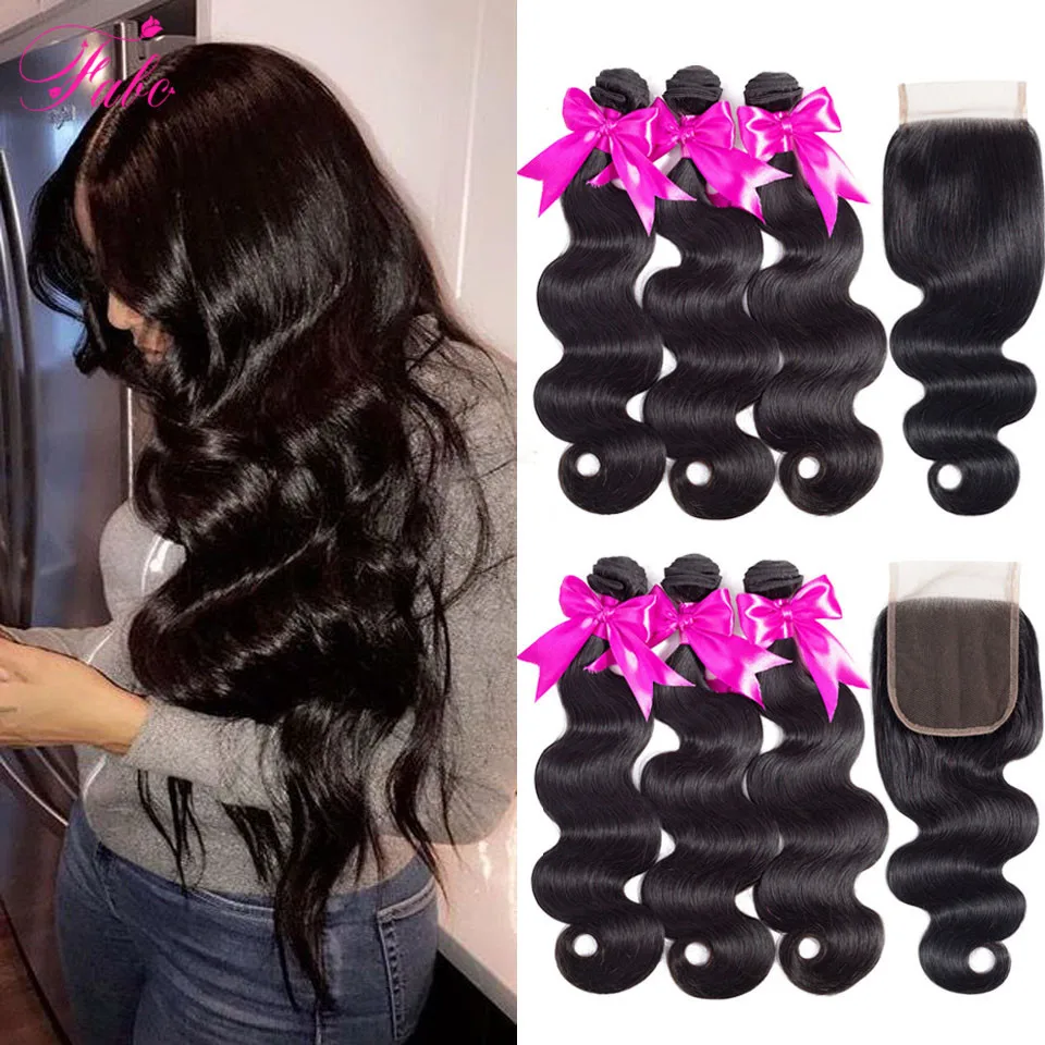 Fabc Hair Brazilian Hair Weave Bundles With Closure Pre Plucked