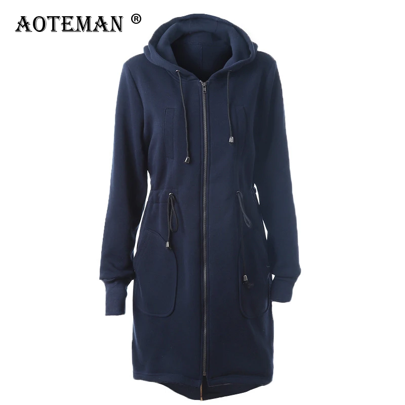 Women Jackets Solid Hooded Coat Vintage 2020 Female Casual Spring Autumn Long Outwears Windbreaker Plus Size Womenswear LL022 | Женская