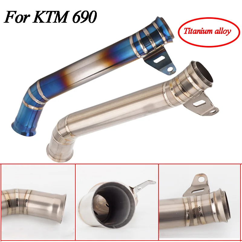 Титановый сплав для мотоцикла, выхлопная труба без шнуровки, фильтрующая средняя труба для KTM Duke 690 2012 2013