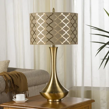 

Modern Metal Table Lamps For Living Room Led Bed Hotel Bedside Light Golden Cross Diamond Lattice Pattern Lampshade Table Lamp
