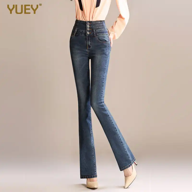 calça flare preta brim