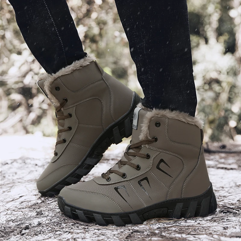 Кожаные походные ботинки для влюбленных; зимние мужские походные ботинки с мехом; походная обувь для охоты; спортивная обувь; Мужская обувь для беговых прогулок