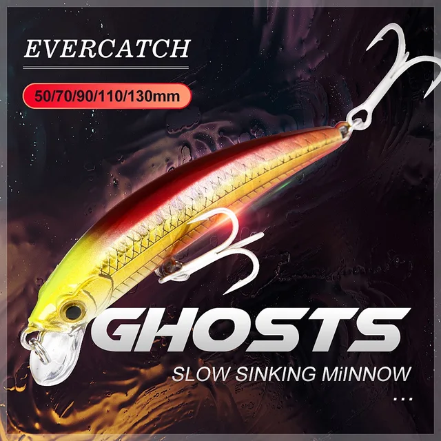 US $3.03 Evercatch ghosts sinking minnow rattling jerkbait fake fish artificial chatterbait for bass pike pe