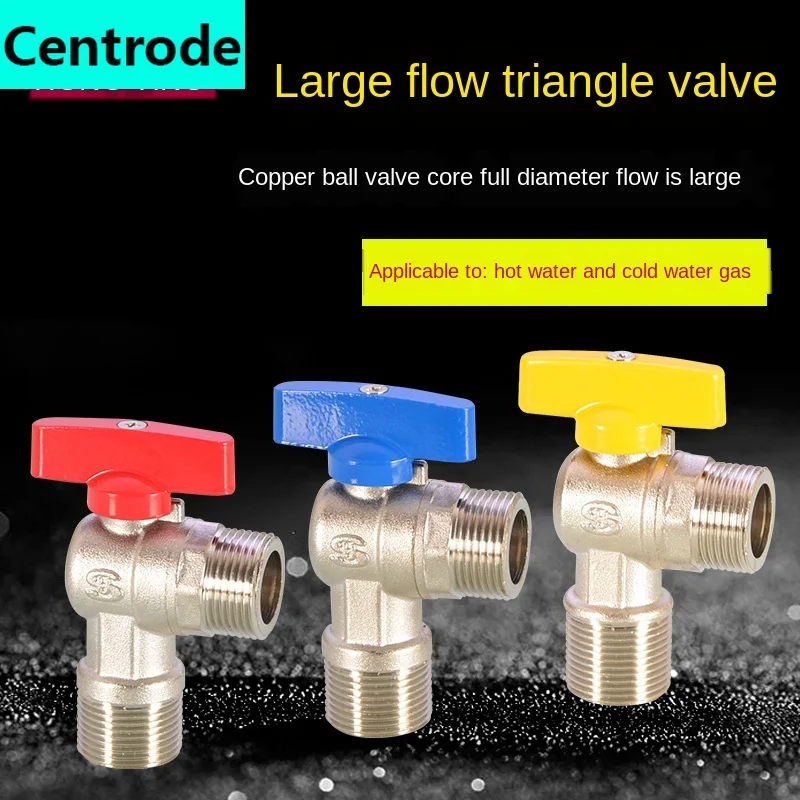 Water Level Control Valve Large Flow Angle Valve for Gas Water Heater 1/2IN 3/4IN Full Open Diameter Ball Core Hot and Cold Water Stop
