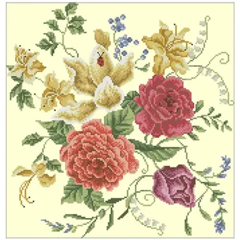 

Blooming flowers patterns Counted Cross Stitch 11CT 14CT DIYChinese Cross Stitch Kits Embroidery Needlework Sets home decor