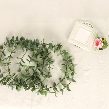 

5Pcs/Set Simulation Green Vegetation Wreath Eucalyptus Leaf Hoop Garland Interior Decoration