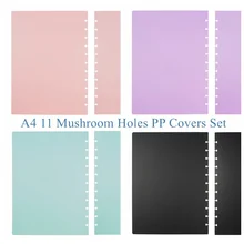 A4 11 отверстий/письмо 11 отверстий/A5 8 отверстий/Junior 8 отверстий PP обложки для DIY дисков переплет тетрадь Дневник Книга журнал 5 цветов Варианты