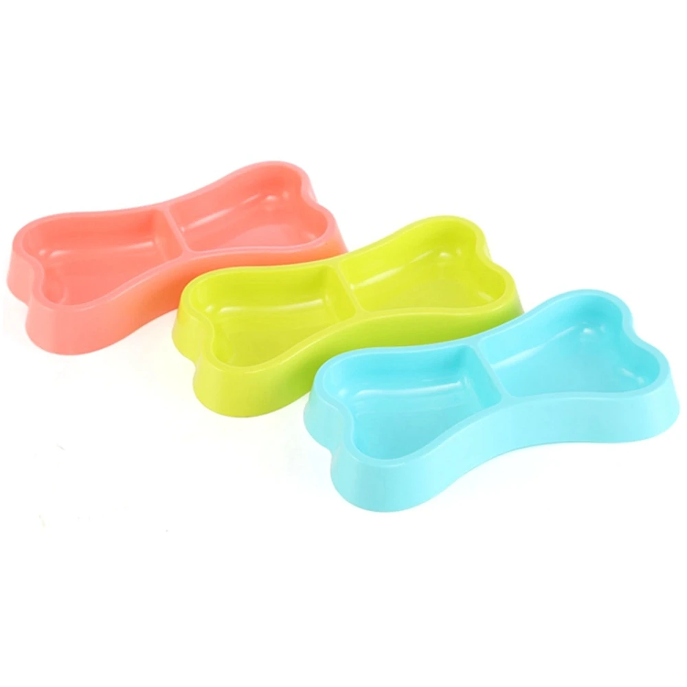 Bone Shaped Pet Bowl for Cats PP Plastic Dog Bowl Cute Puppy Dog Food Bowl Bright Color Pet Feeder Beautiful Cat Water Container