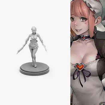 

35mm Resin Figure Kits Maid Beauty Model Self-assembled A-277