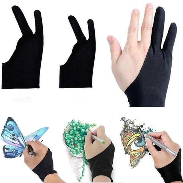 Two-fingers Artist Anti-touch Glove for Drawing Tablet Right & Left Hand  Glove Anti-Fouling for Ipad Screen Board Finger Gloves - AliExpress