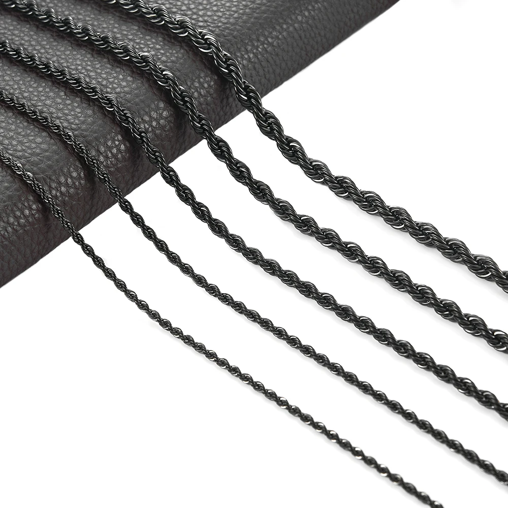 Width23456mmStainlessSteelRopeChainBlackMenAndWomenNecklace316L.jpg