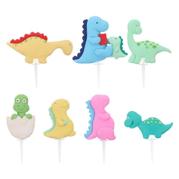 

7pcs Beautiful Stylish Cute Exquisite Birthday Toppers Cake Picks Dinosaur Cake Picks Cupcake Decorations for Kids Birthday