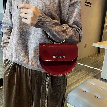 

Luxury Vintage Women Crossbody Bag Letter Semicircle Saddle Bags Soft PU Leather Shoulder Bags for Ladies Handbags Designer 2020