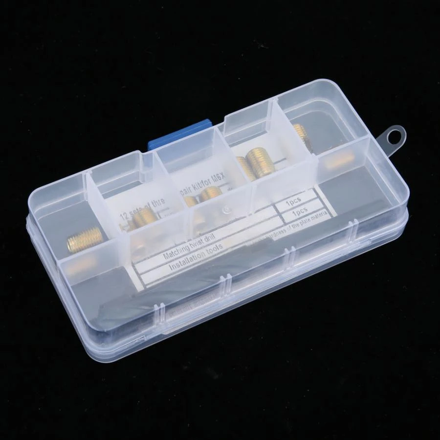 12pcs M6x1 Thread Repair Kit Self Tapping Thread Insert Twist Drill Bit Installation Tool 12pcs M6x1 Thread Repair Kit Self Tapping Thread Insert Twist Drill Bit Installation Tool