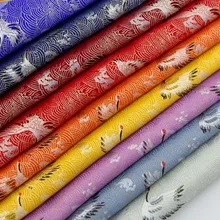 red-crowned crane 1/2meter Chinese style brocade jacquard satin fabric for Cheongsam Kimono and bag Patchwork Needlework